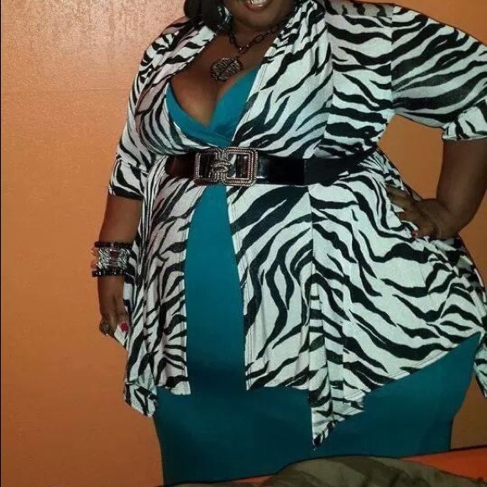 Black an white zebra print cardigan